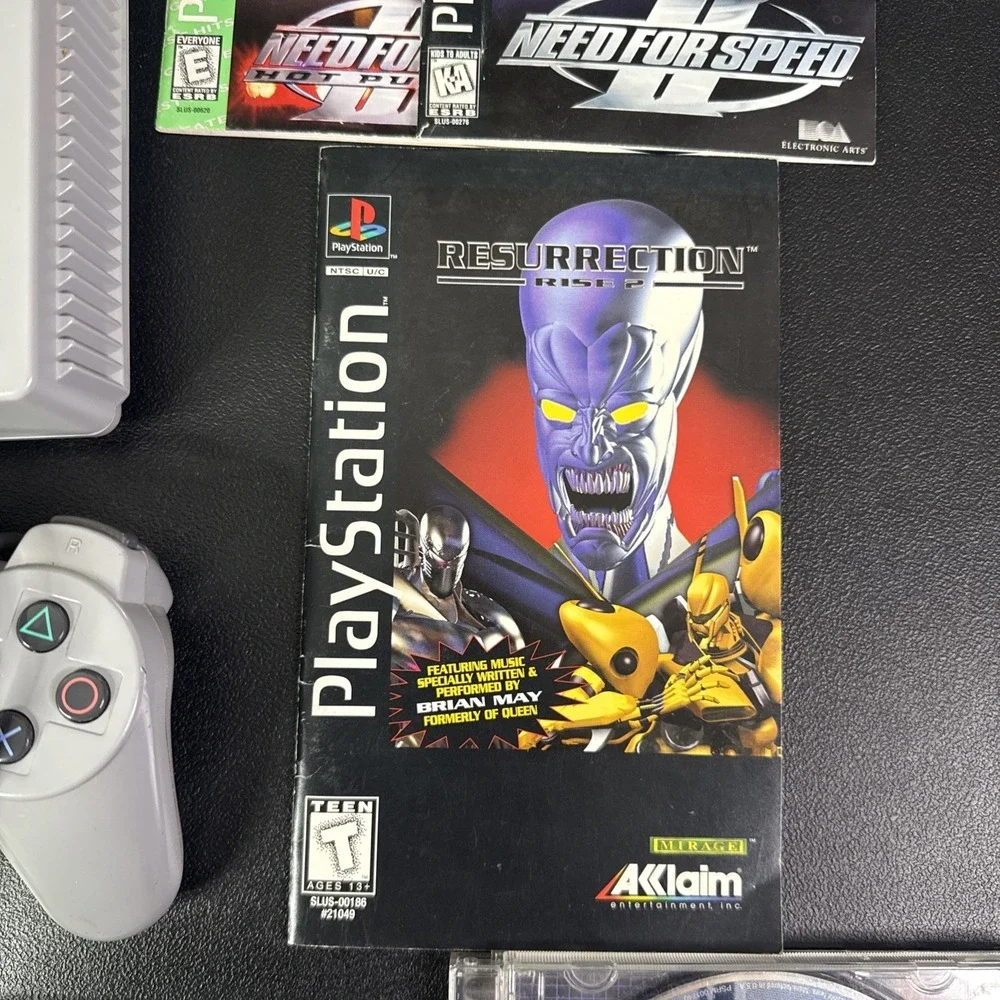Sony PlayStation PS1 Console Bundle 9 Games & 2 Controllers Memory Cards Tested